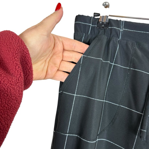 Albion Fit Jetsetter Joggers Black Windowpane Athleisure Travel Sz S - Picture 3 of 6